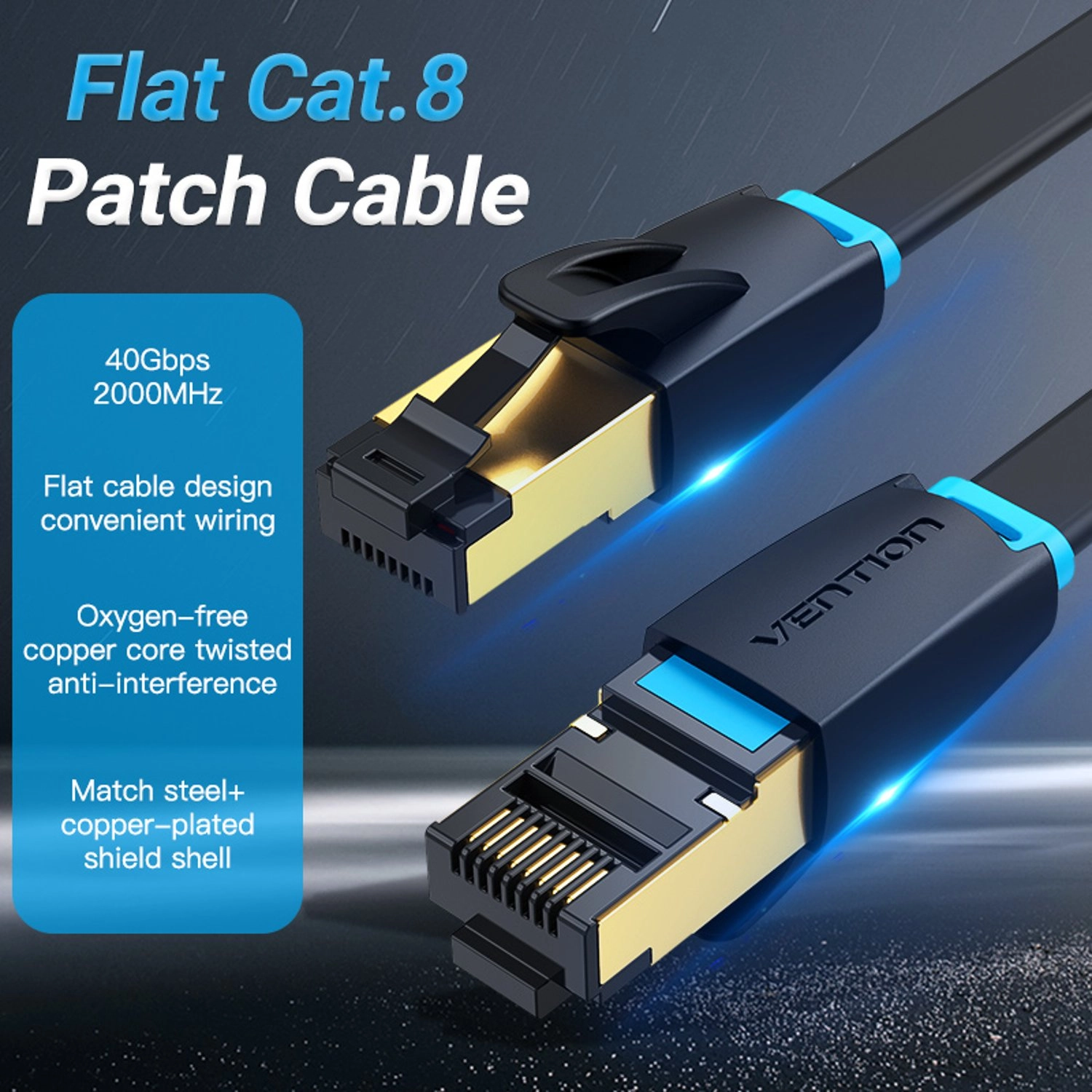Flat Cat.8 Patch Cable - 8 m