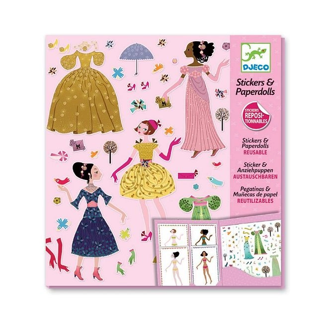 Dress Up Reusable Sticker Pad Paper Dolls 4 pcs