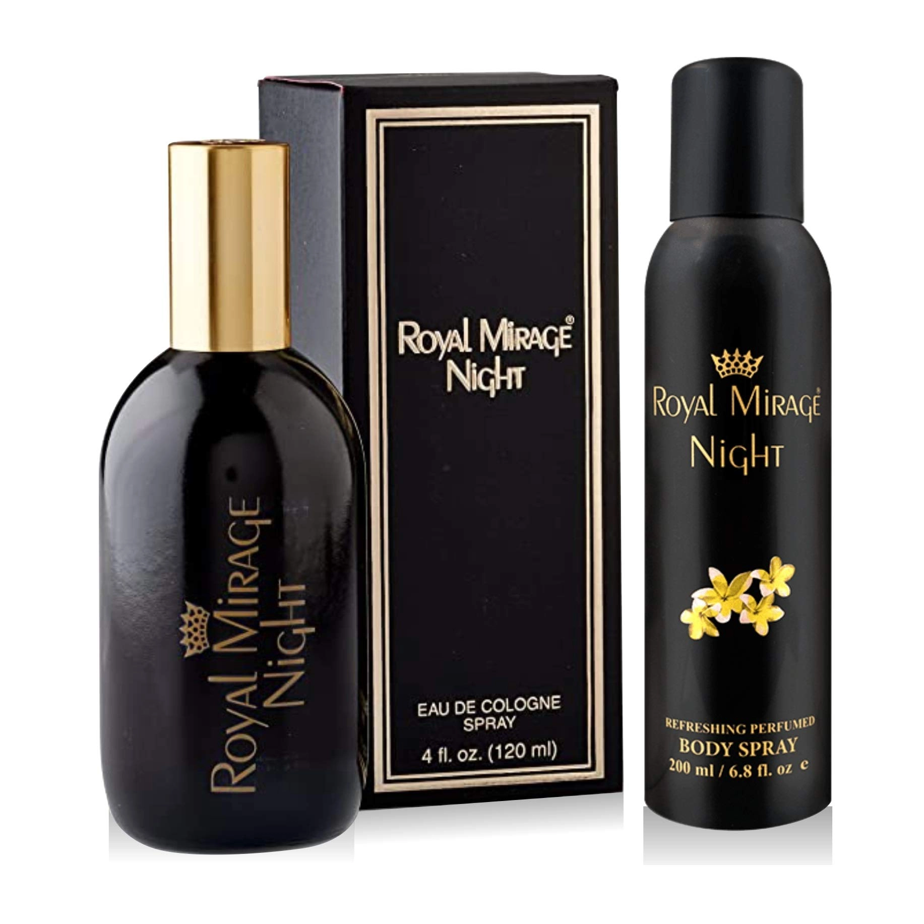 Royal Mirage Night Eau De Cologne - 120ml + Body Spray - 200ml
