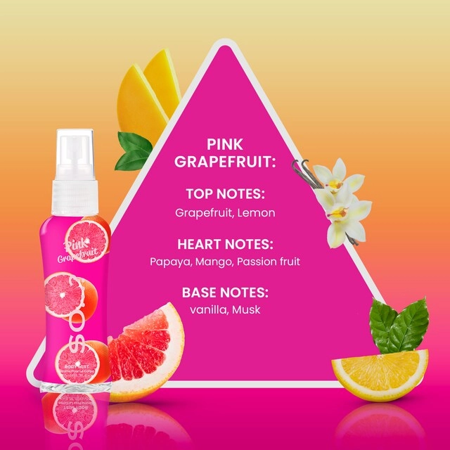 Womens Mini Mist - Pink Grapefruit Vanilla Candy Floss Sweet Pea 4 piece(s)