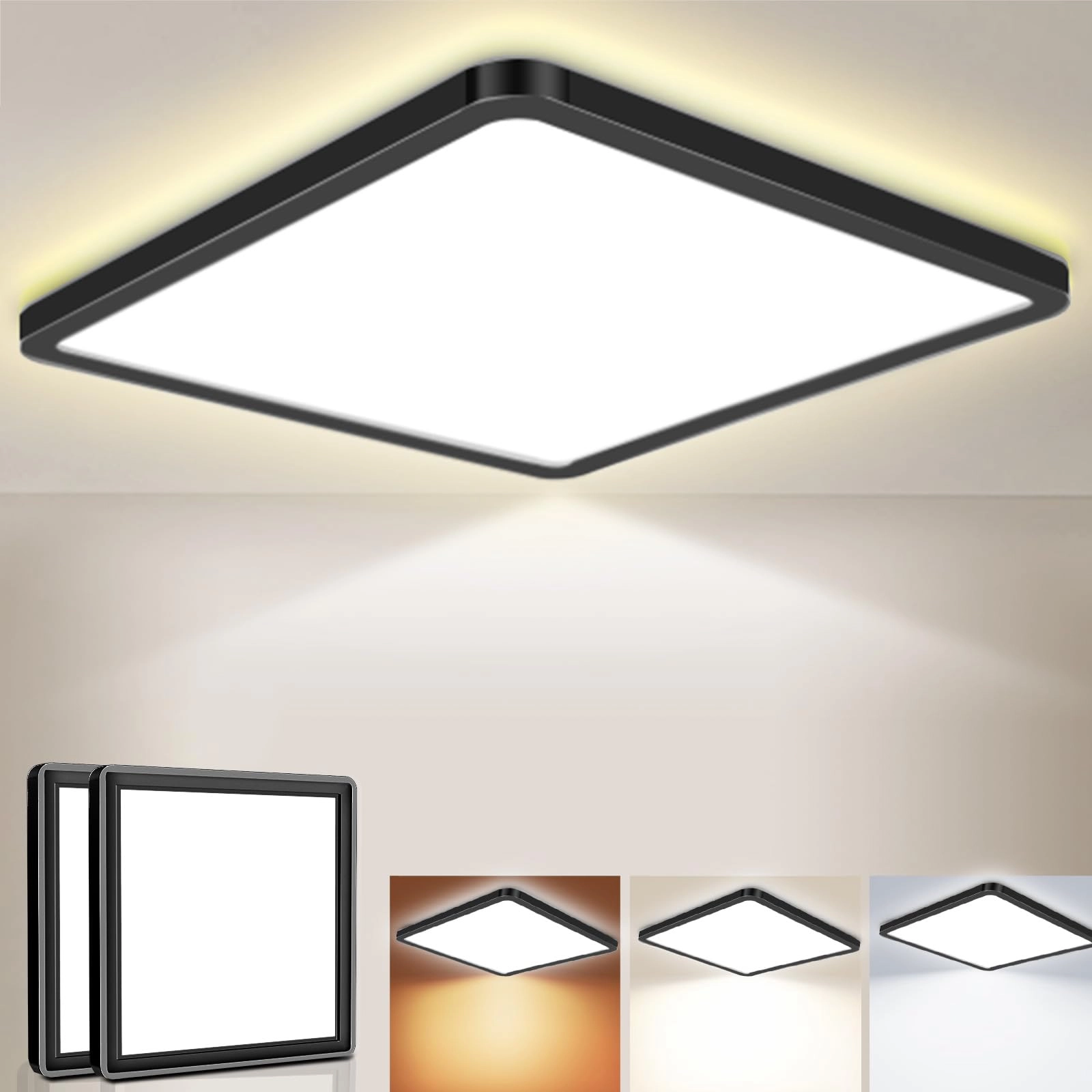 rravdst 23CM LED Ceiling Light - 3000K/4000K/6500K Pack