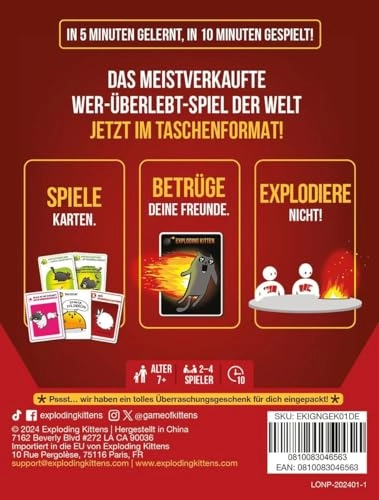 Exploding Kittens: Grab & Game - Card Game (German)