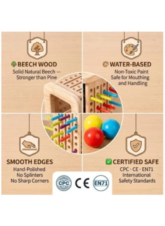 3-in-1 Wooden Board Game - 3+