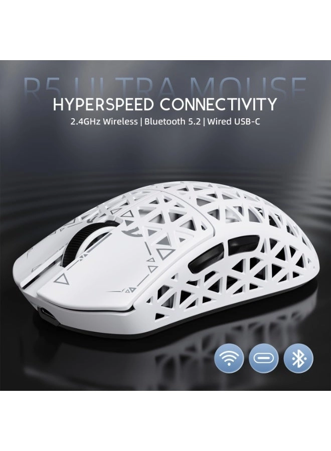 R5Ultra 8K Carbon Fiber Gaming Mouse - 2.4G Wireless Bluetooth USB