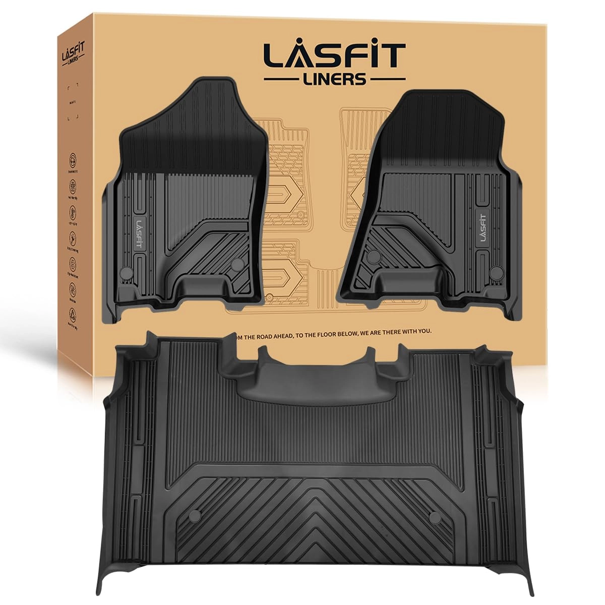 LASFIT Floor Mats - Ram 1500 Crew Cab 2019-2024 1st & 2nd Row