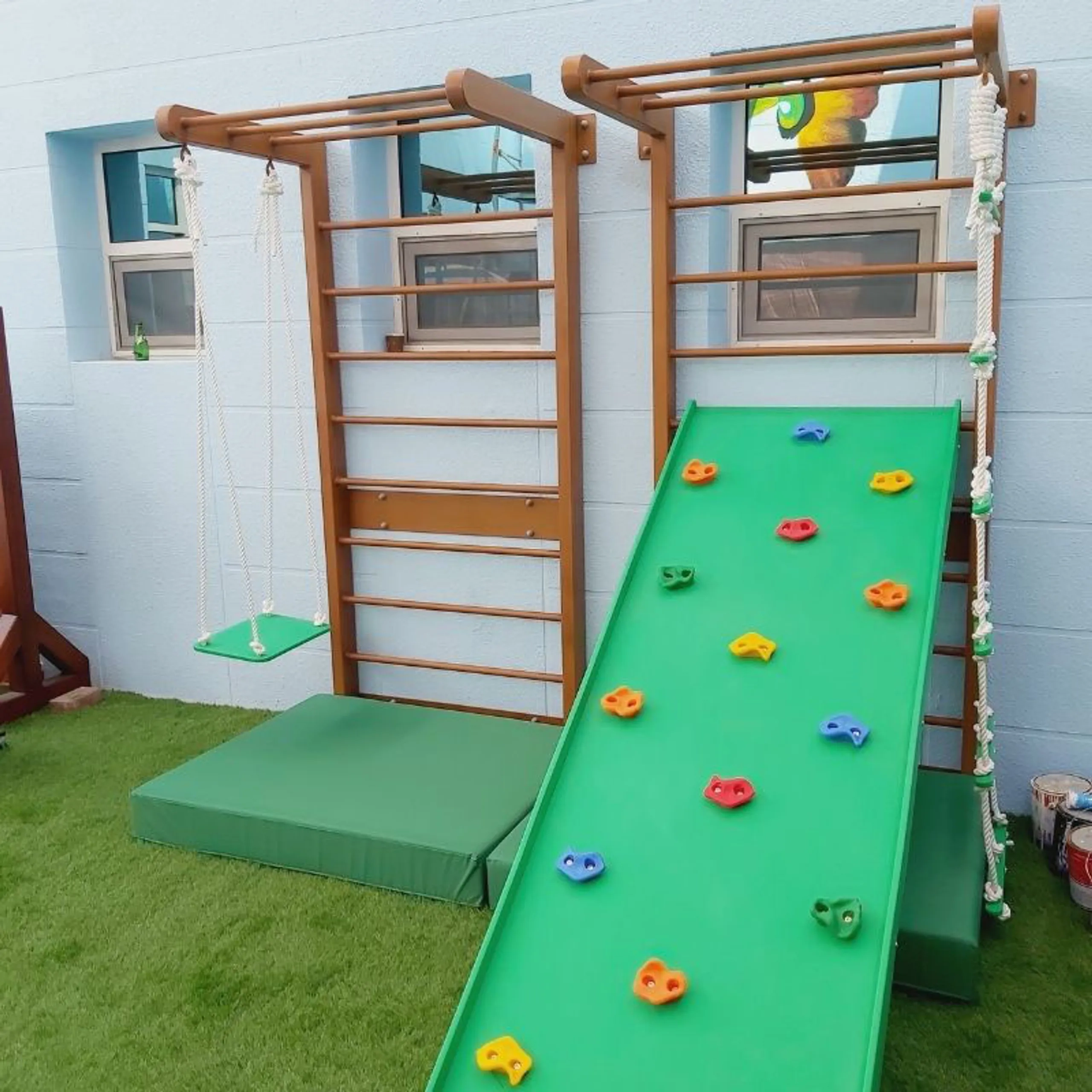 Double Swedish Wall - With Climbing Ramp 200 x 220 cm