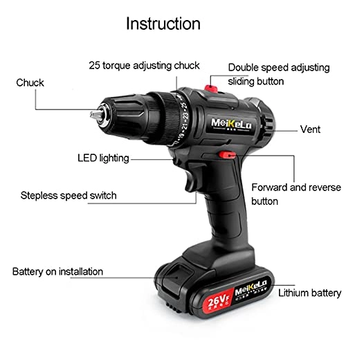 3 in 1 Electric Hammer Drill - Cordless 25+3 N.m 10mm