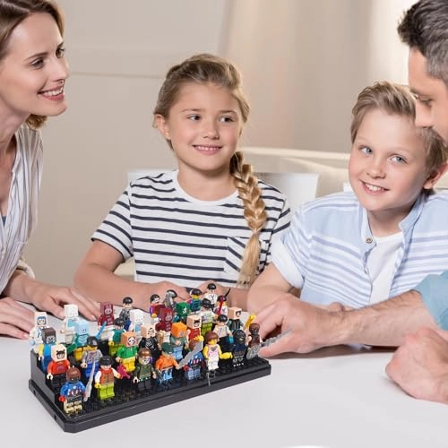 Minifigure Display Stand - 4-Tier Holds 38 Figures Black Pack