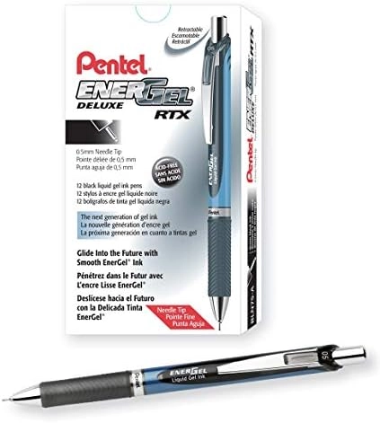 Pentel Energel Deluxe Rtx - Pack Of 12 Pens 0.5 mm