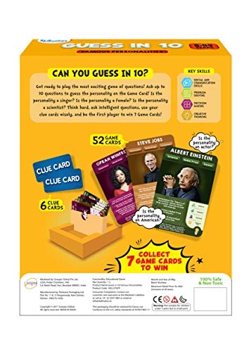 Famous Personalities, Guess in 10 - Card Game