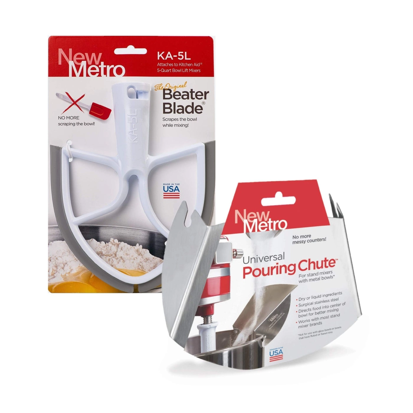 New Metro Design Beater Blade - 5 quart + Universal Pour Chute