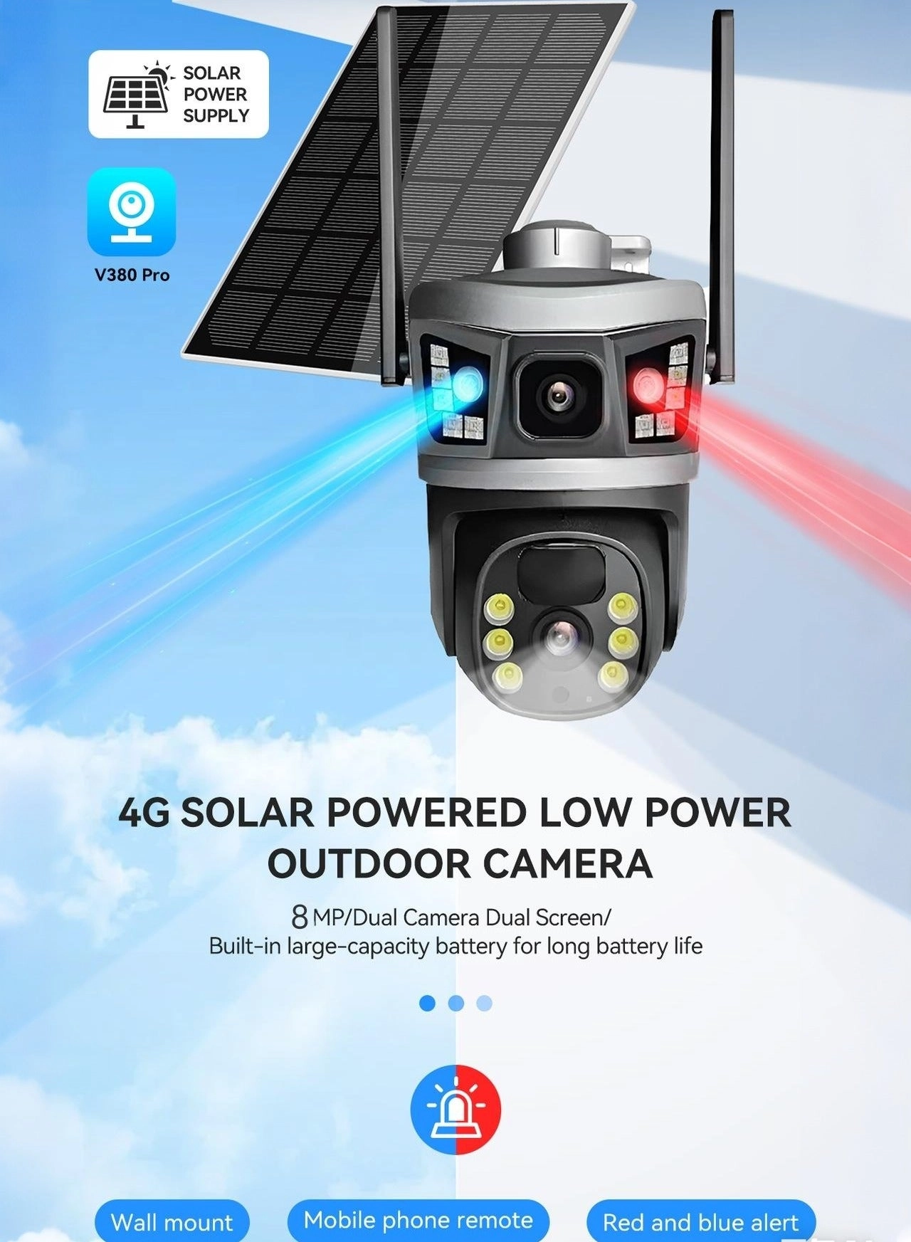 Solar Camera Dual Lens