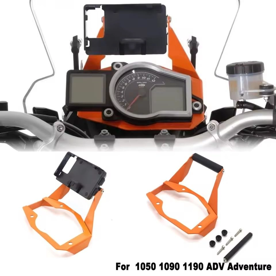 Motorcycle Bracket Mount Smartphone GPS Holder - Cup Holder Mount Adjustable Orange Black