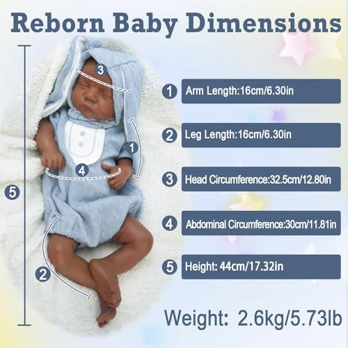 Reborn Baby Doll - 17 Inch Full Silicone Boy Ages 14+