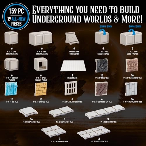 Dungeon Builder Set - 159 Pc Painted 3D Interchangeable