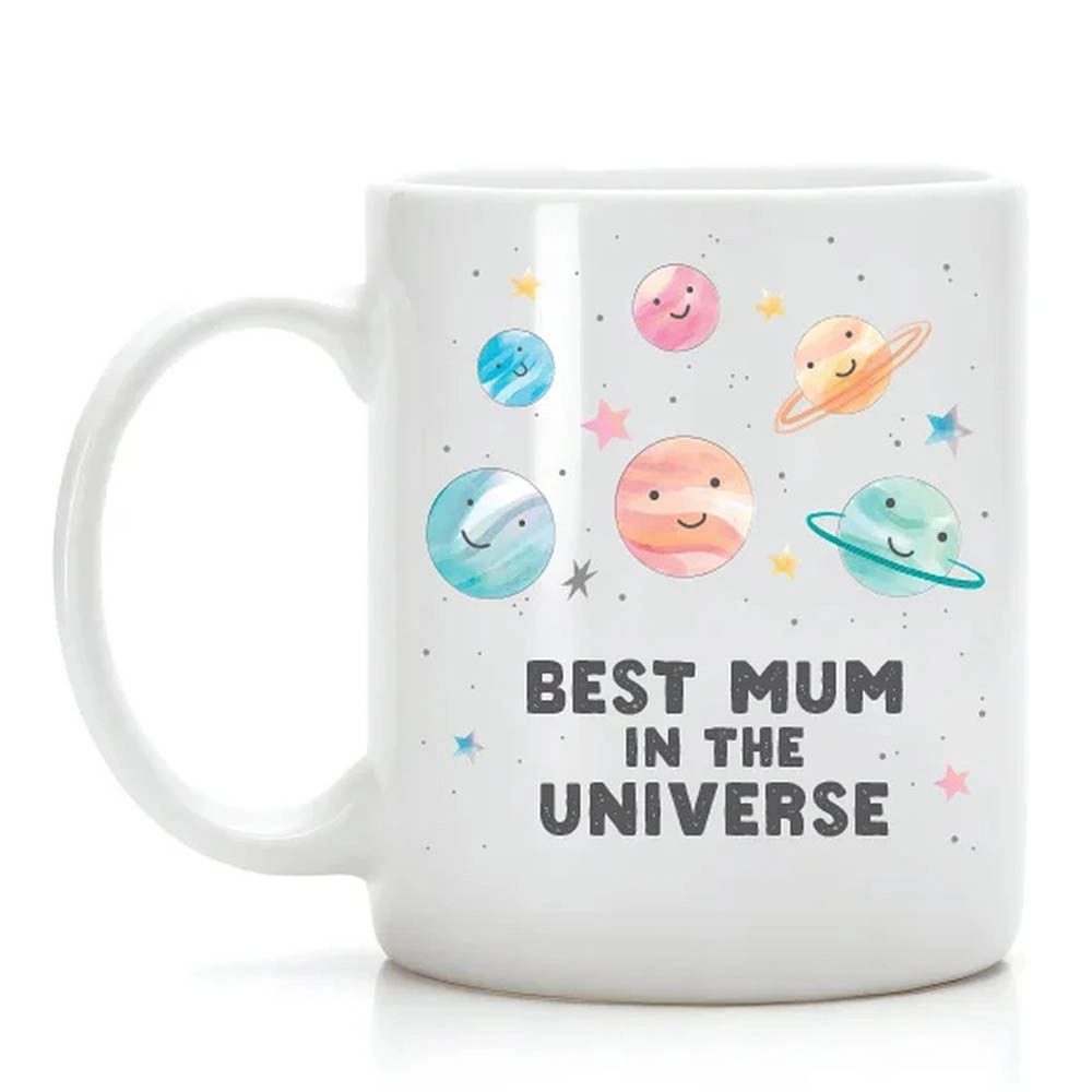 PartyDeco Share The Love Best Mum In The Universe Coffee Mug - Ceramic Dishwasher and microwave safe
