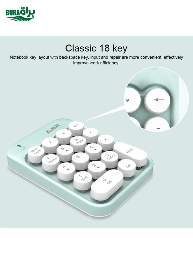 Mini 2.4G Wireless Numeric Keypad - 18 keys 10 meter AAA