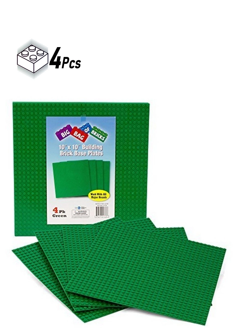 SCS Direct Brick Building Base Plates - 4 pcs