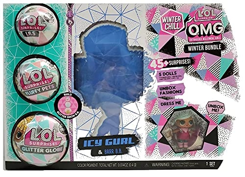 Icy Gurl Fashion Doll + Brrr B.B. Fashion Doll + Lils + Fluffy Pet + Glitter Globe