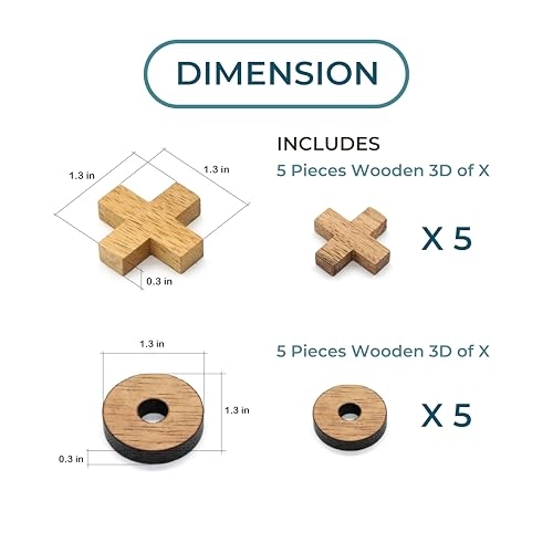 Tic Tac Toe - Wooden Brown