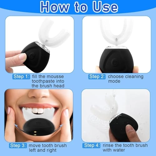 Ultrasonic Electric Toothbrush - U Shaped 360 Degrees USB Charging