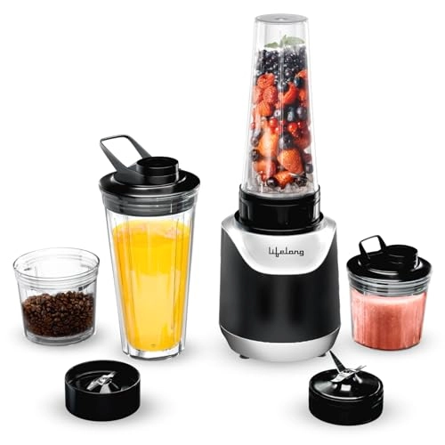 Nutri Blender - 4 Bullet Jars Stainless Steel Blades Sipper Jar