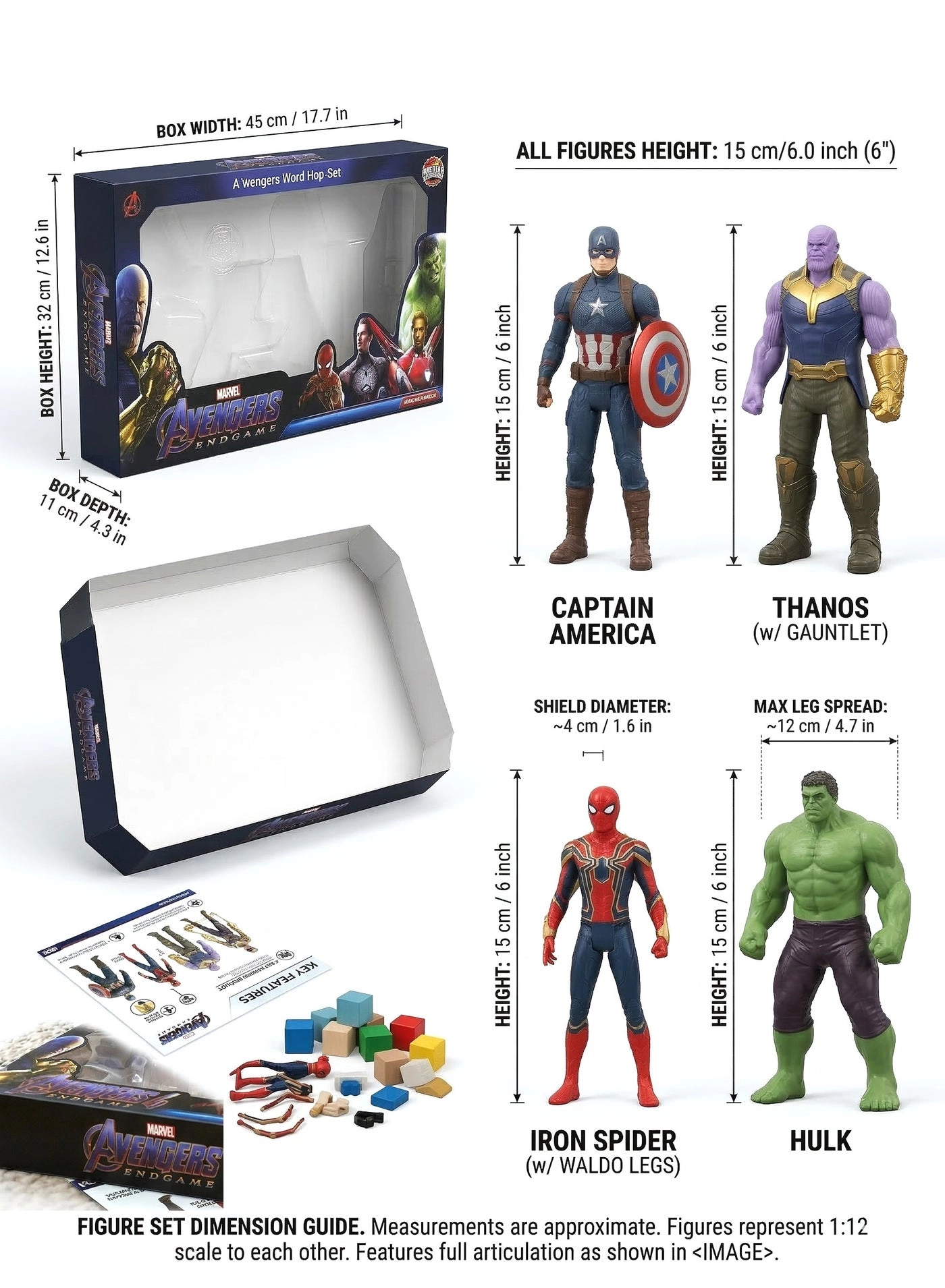 Thanos + Captain America + Iron Spider + Hulk - Avengers - 4 pcs (R1132)