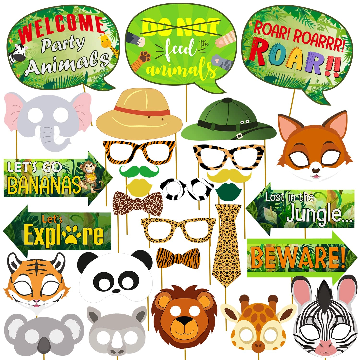 Party Propz Photo Booth Props - 29pcs Birthday