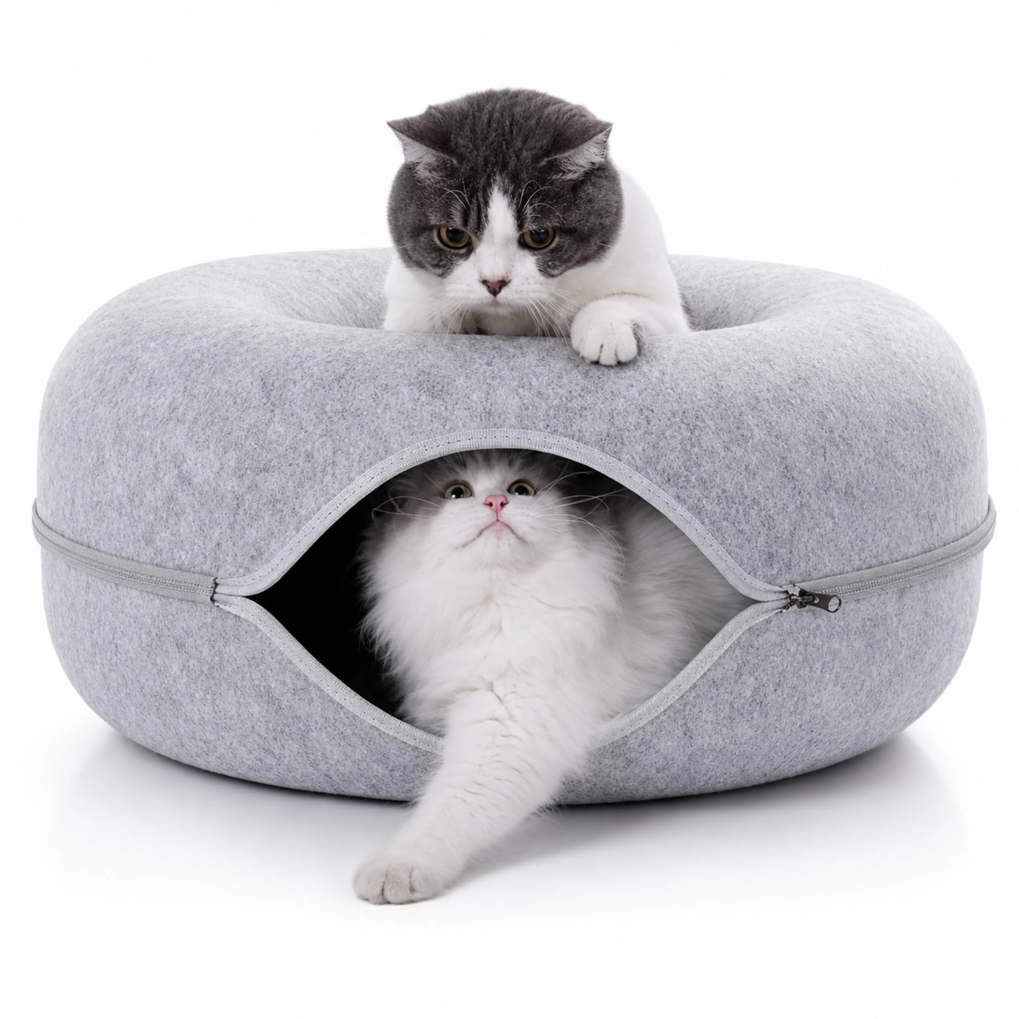 PetVogue Donut Cat Bed - 50x50x20cm Polyester