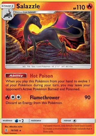 Pokémon Salazzle 16/145 - 1x + Toploader