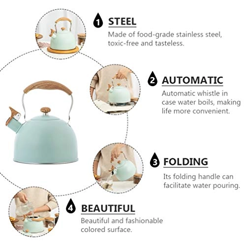 Whistling Tea Kettle - Wooden stainless steel 2.5L