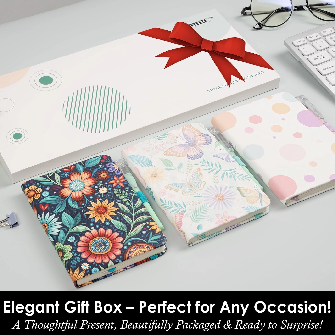 Small Notebook Journal - 68 Sheets 3 Pack Ruled