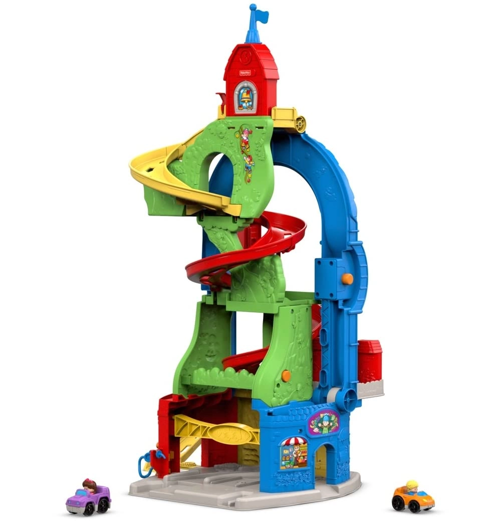 Fisher-Price Little People Sit ‘n Stand Skyway Race Track Playset - 2 Cars