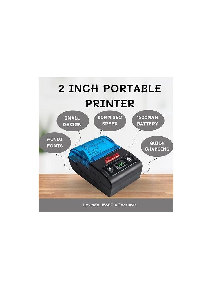 3 inch Portable Label + Receipt Thermal Printer - 2600mAH Bluetooth