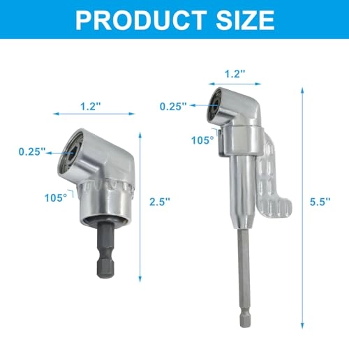 Right Angle Drill Attachment - 140mm 60mm 1/4-inch Pack