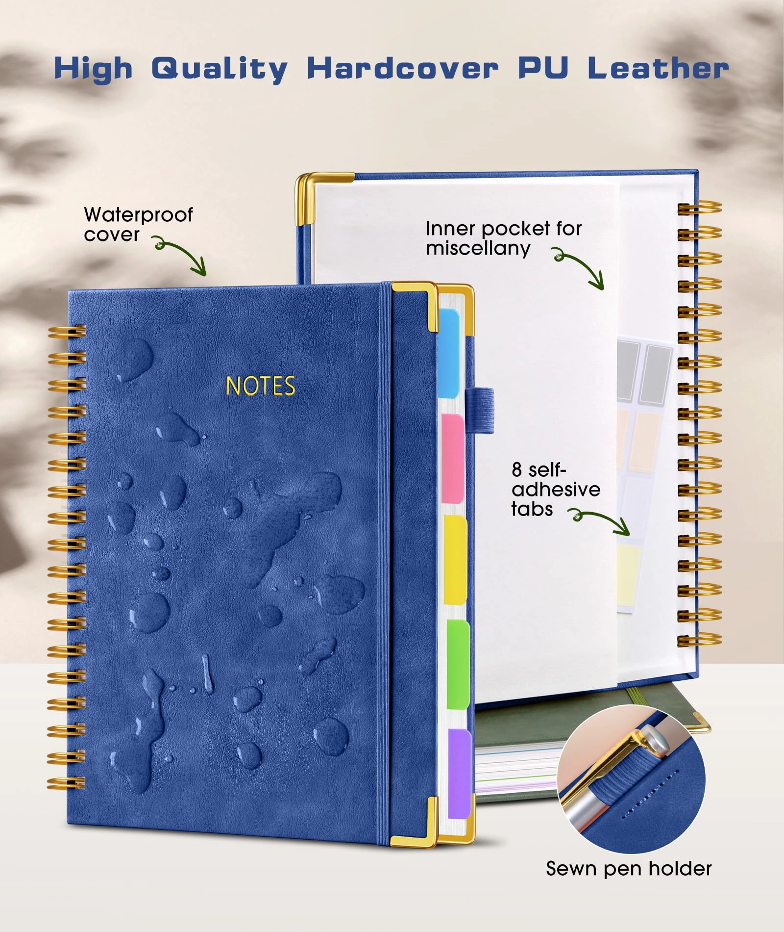 Spiral Notebook Large Hardcover - Lined 150 Sheets