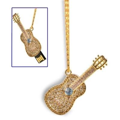Guitar Necklace Style USB 2.0 Flash Disk - 8GB