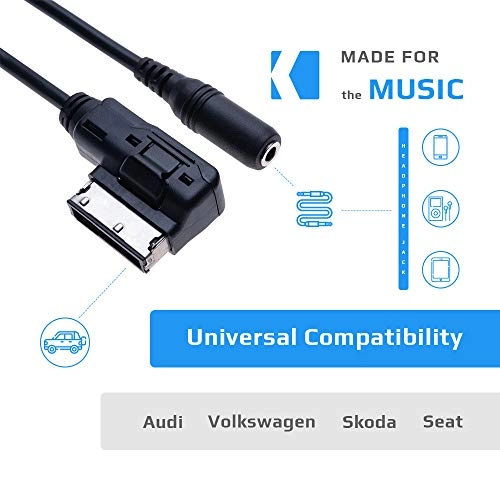 AMI MDI to AUX 3.5mm Female Jack Adapter - Audi A6L Q5 Q7 A8 S5 A5 A4L A3 VW Tiguan GTI CC Magotan Skoda Fabia Octavia