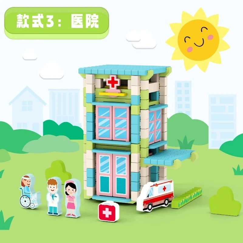 Wooden Building Blocks Set - Montessori Wood