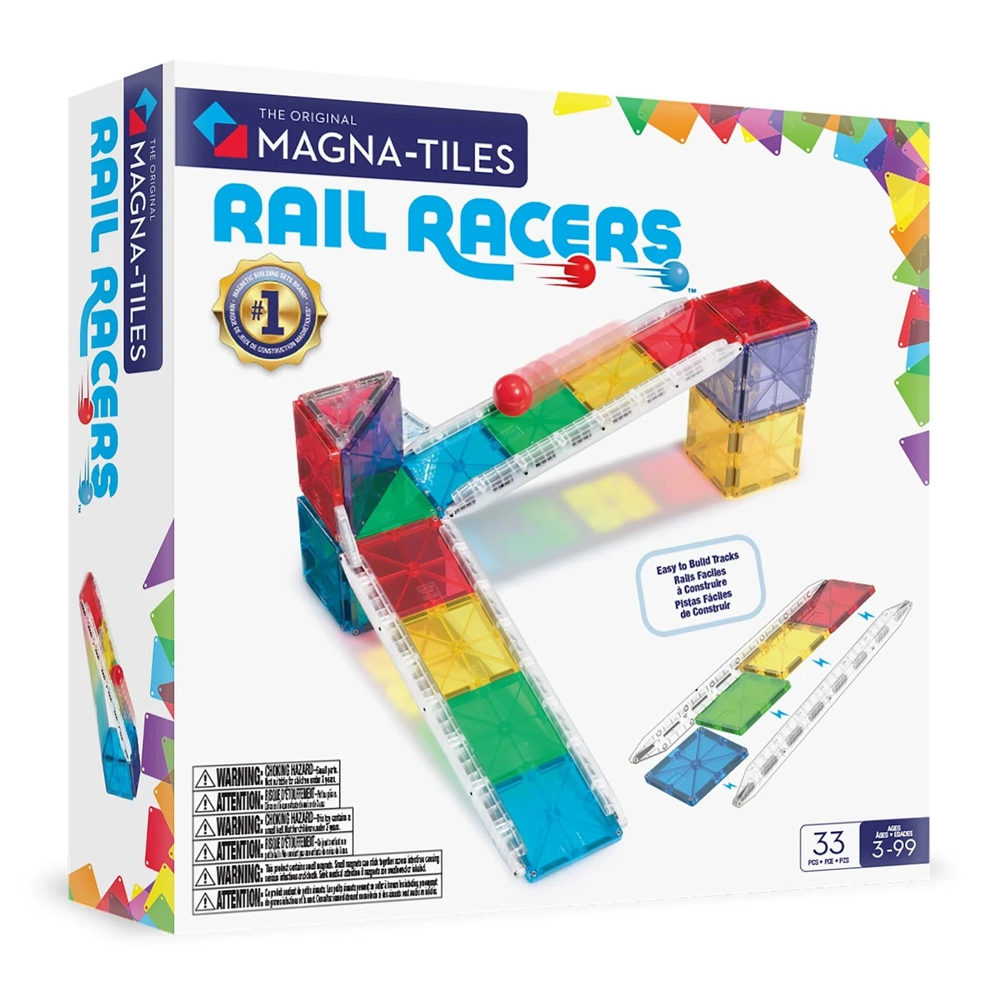 Magna-Tiles Rail Racers - 33 pcs