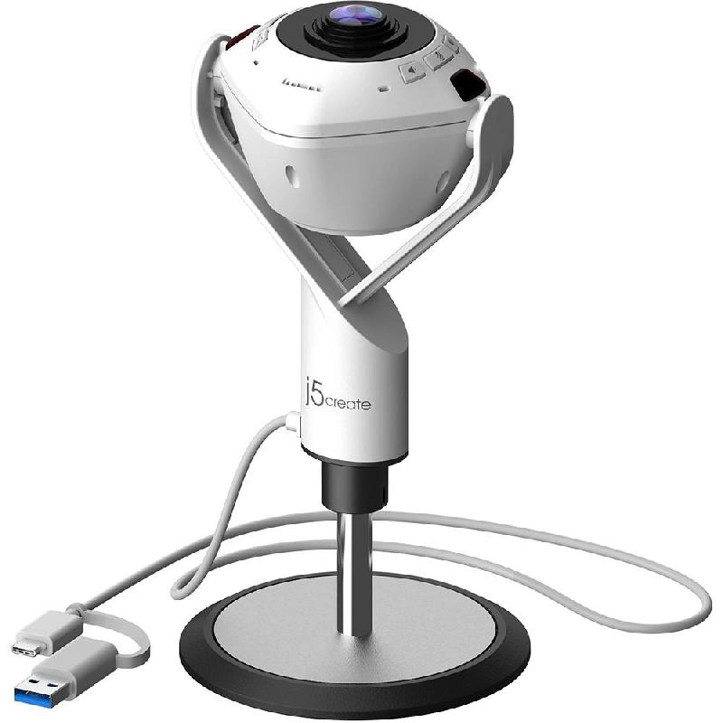 j5create 360 Degree AI-Powered FHD Webcam 1080p