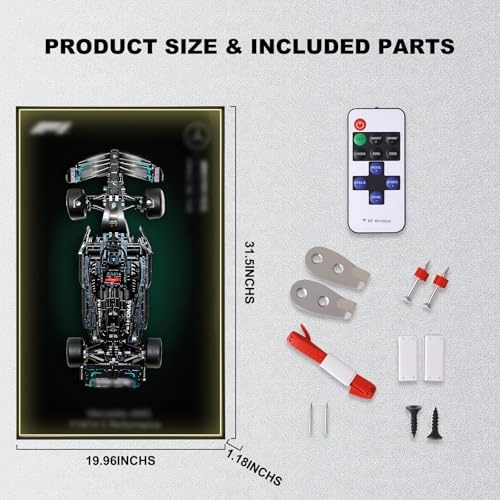 Picture Frame with LED Lights - For LEGO 42171 USB-Powered LED