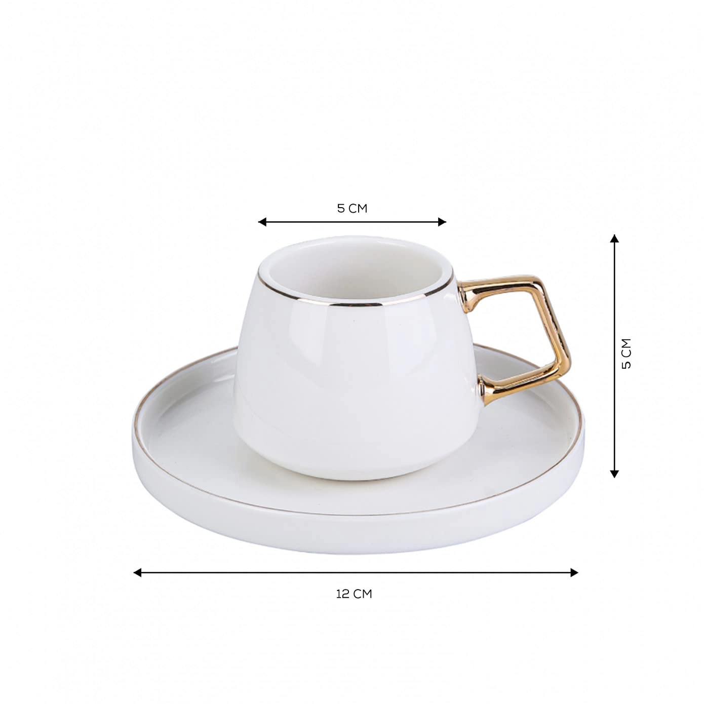Saturn Coffee Cup - 12 pcs Platin Silver