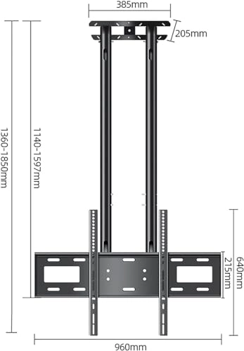 TV Ceiling Mount - 80kg 37-85 inch