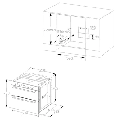 BEL-BI703MFCBLK - Electric Double Oven