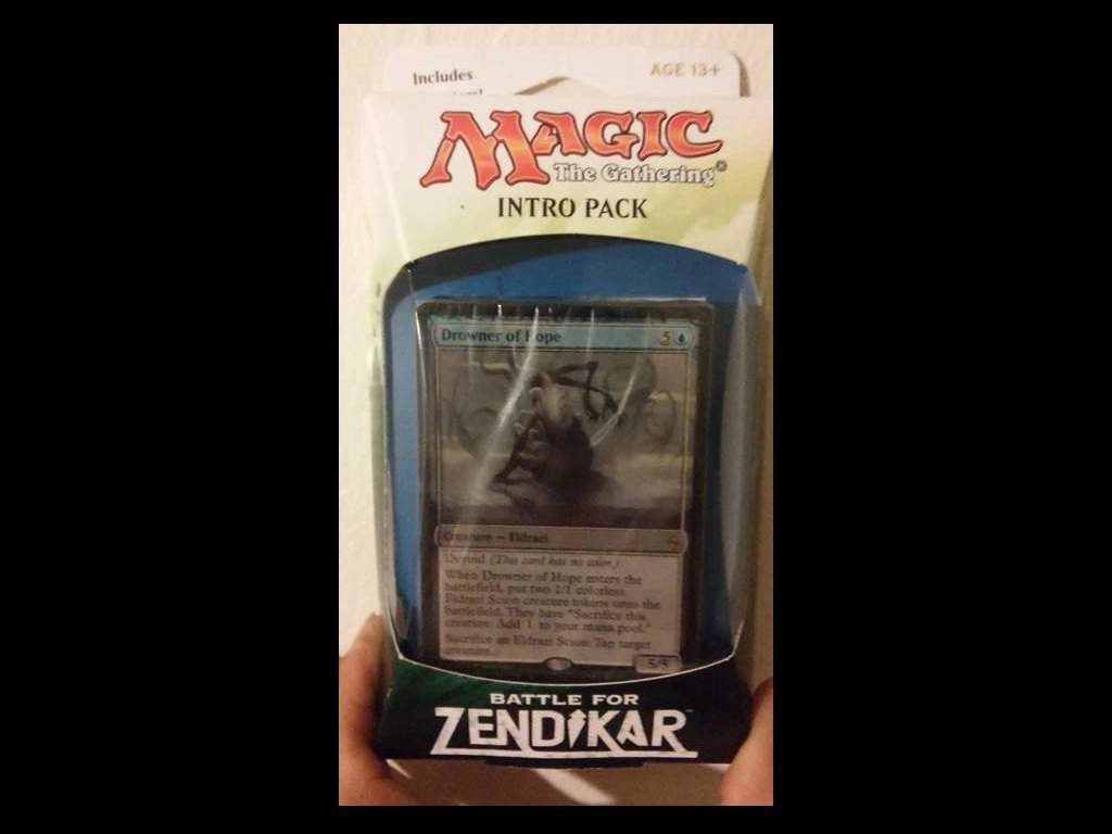 Magic: the Gathering Battle for Zendikar Intro Pack - Drowner of Hope Alternate Art Premium Rare 2 Booster Packs Bundle
