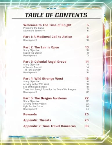 Power Rangers Roleplaying Game a Time of Knight Adventure