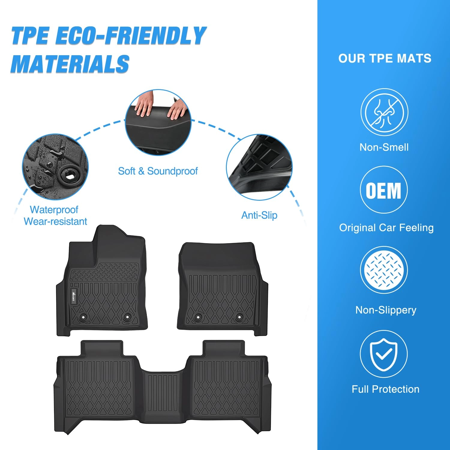 TPE Floor Mats - Toyota Tundra CrewMax Cab 2022 2023 2024 2025 2026