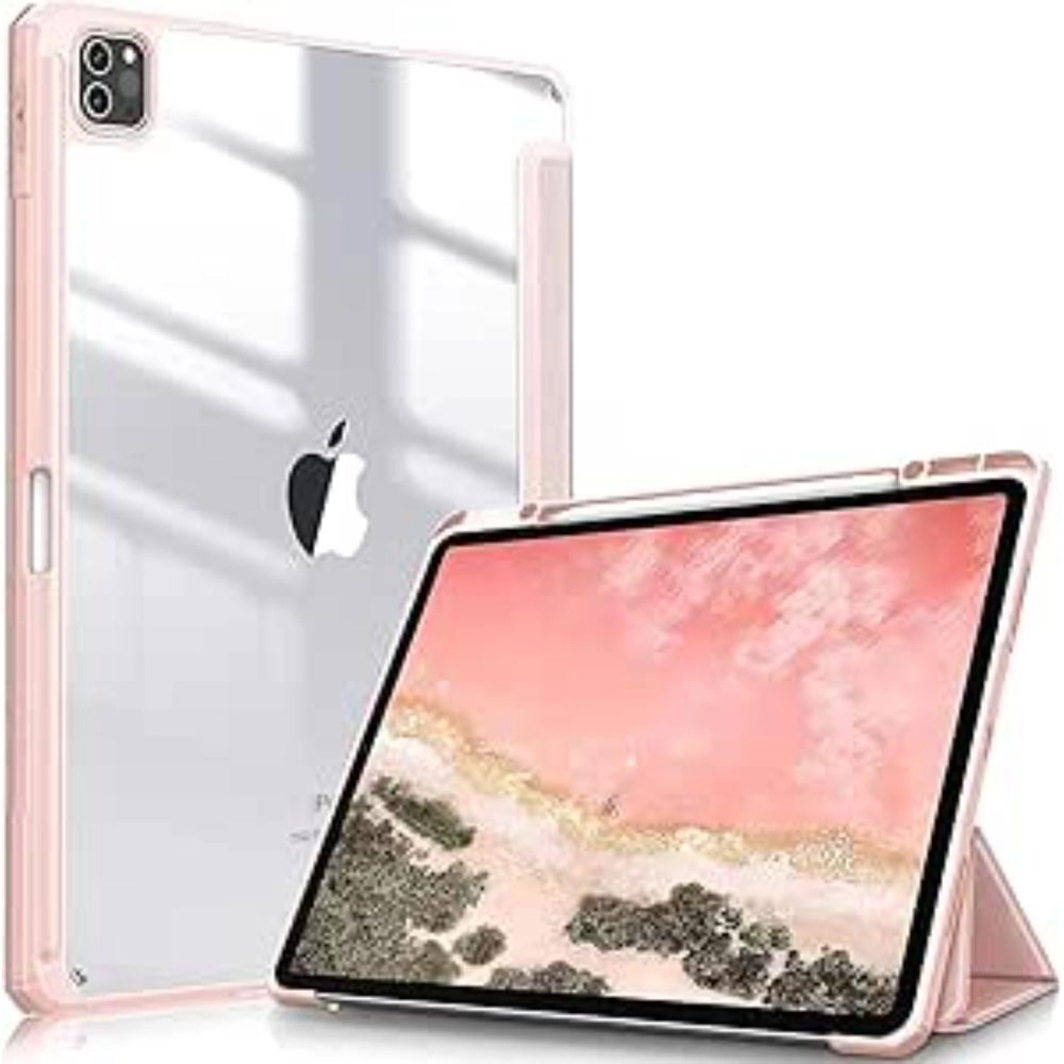 glassology Built-in Pencil Holder Hybrid Slim Case with Screen Protector for iPad Pro 12.9-inch (6th generation, 2022)