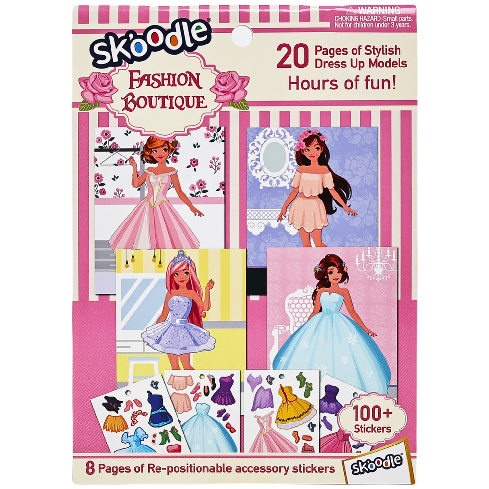 SKOODLE Fashion Boutique Sticker Book Repositionable Multicolor 100 pcs